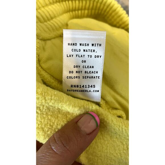 Daydreamer Hi-Frequency Boyfriend Sweatpants Citron Yellow Plus 2X NWT - Picture 5 of 6